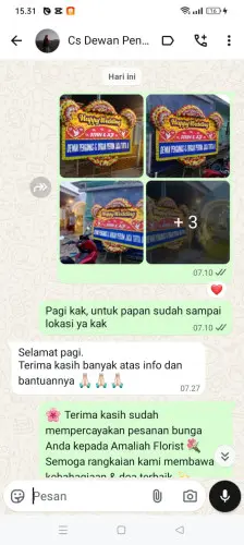 Testimonial Papan Bunga Pernikahan kawasan industri batang